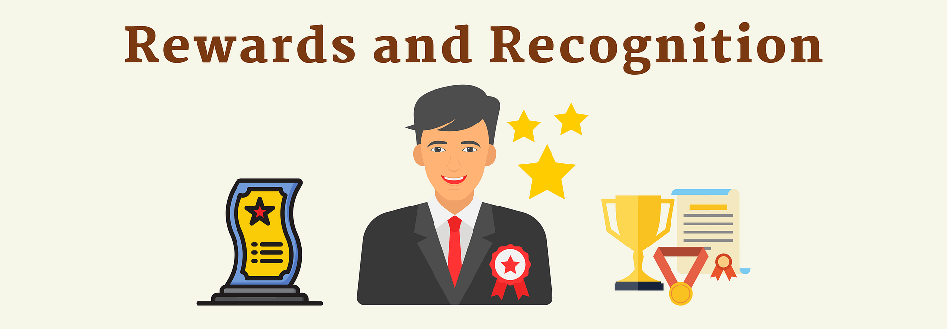 an image showing some rewards and recognition which may be awarded to employees