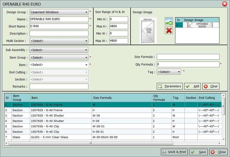 Doors Windows optimization and Quotation