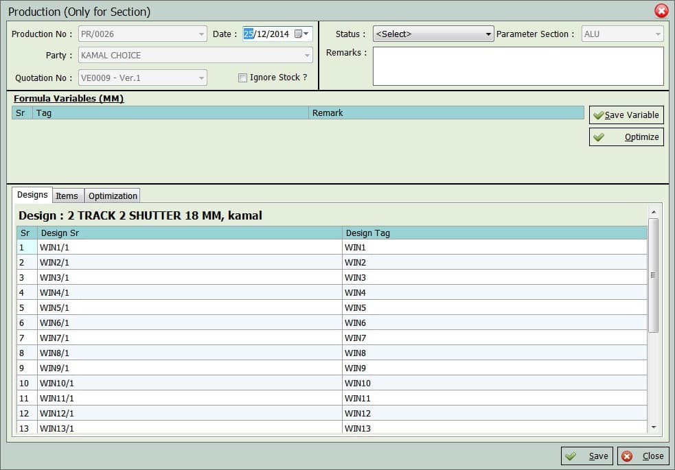 Doors Windows optimization and Quotation
